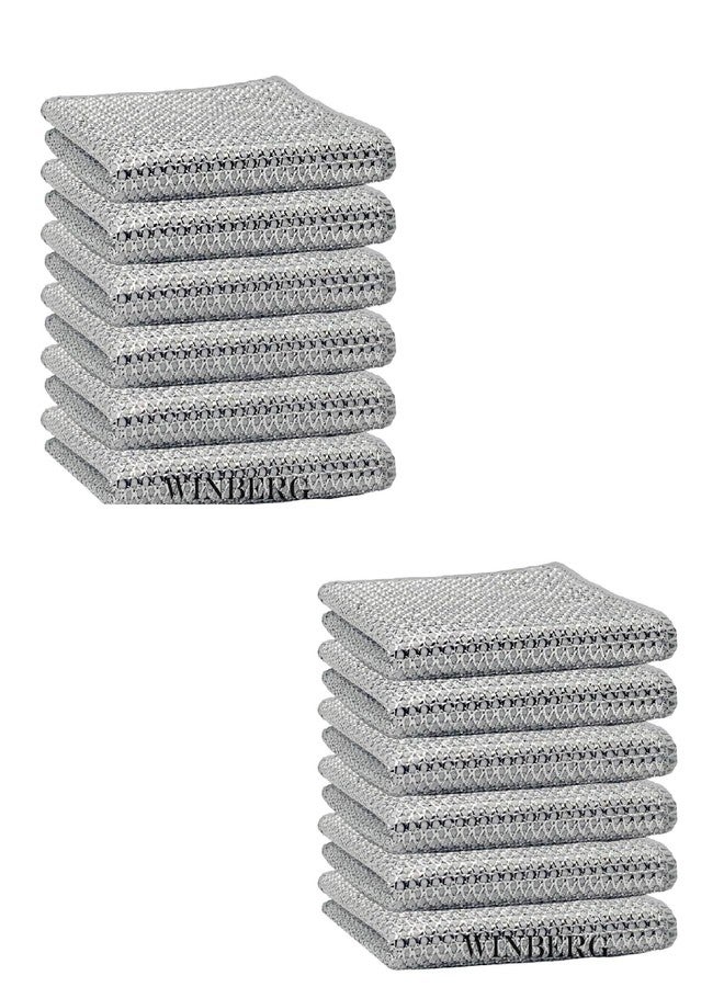 Winberg Non Scratch Dish Cloths, 12 Pack, for Kitchen, Dining Room, Living Room, Bedroom, Bathroom, Laundry Room 12pcs - Image 1